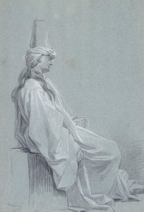 Un jeune homme assis en costume oriental - Joseph Vivien